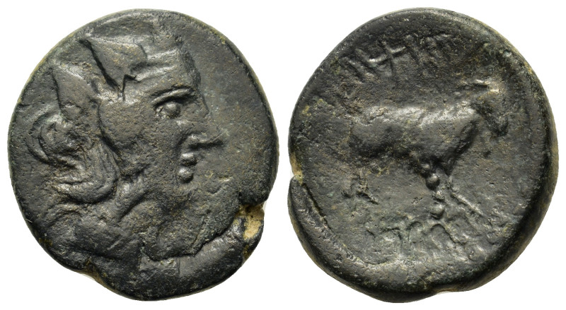 Macedon, Amphipolis, c. 187-168/7 BC. Æ (17,6mm, 6g). Wreathed head of Dionysos ...