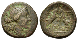 Macedon, Amphipolis. c. 187-168/7 BC. Æ (21,3mm, 9,3g). Laureate head of Zeus right. R/ Two rampant goats confronted. Touratsoglou, Macedonia 2; AMNG ...