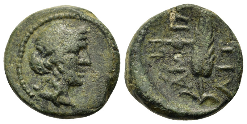 Macedon, Amphipolis, after 148 BC. Æ (14,8mm, 3.5g). Head of Demeter r. R/ Grain...