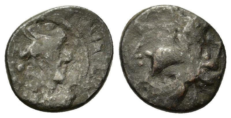 Macedon, Amphipolis, c. 148-32/1 B.C. Æ dichalkon (19,8mm, 4.8g). Bust of Artemi...