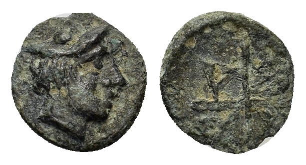 Macedon, Tragilos, c. 405-390 BC. Æ (9,5mm, 0.7g). Head of Hermes to right, wear...
