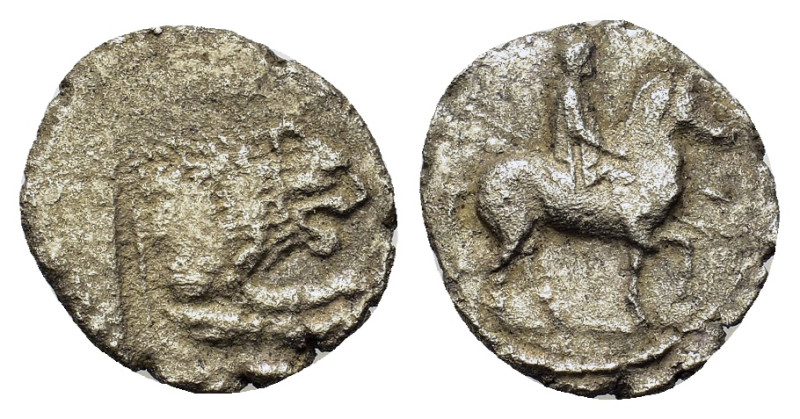 Kings of Macedon. Perdikkas II (451-413 BC). AR Tetrobol (14mm, 1.95g). Mounted ...