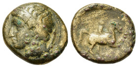 Kings of Macedon, Philip II (359-336) and posthumous issues. Æ Unit (18,5mm, 6.6g) Uncertain mint in Macedonia circa 359-336. Laureate head of Apollo ...