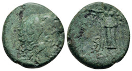 Thrace, Lysimacheia, c. 309-220 BC. Æ (16mm, 3.60g). Head of Herakles r., wearing lion skin. R/ Nike standing l., holding wreath and palm. Cf. SNG Cop...