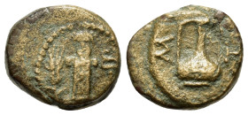 Thrace, Sestos, early 3rd century BC. Æ (12mm, 1.8g). Herm facing between ear of corn and kerykeion. R/ Amphora; Σ-H flanking. SNG Copenhagen 932; HGC...