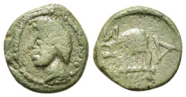 Thrace, Sestos, c. 2nd-1st century BC. Æ (11,2mm, 1.35g). Head of Hermes l., wearing petasos. R/ Lyre. HGC 3.2, 1648.