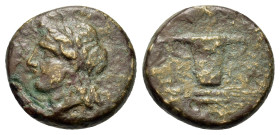 Kings of Thrace, Kersebleptes (c. 359-342/1 BC). Æ (11.5mm, 1.70g). Laureate head of Apollo l. R/ Two-handled vessel; grain ear below. HGC 3.2, 1702.