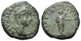 Elagabalus (218-222). Moesia Inferior, Nicopolis ad Istrum. Æ (17mm, 4.10g). Laureate head r. R/ Hygieia standing r., feeding serpent from patera. Cf....