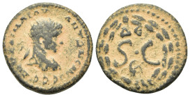 Elagabalus (218-222). Seleucis and Pieria, Antioch. Æ (20.5mm, 3.40g). Radiate bust r. R/ S • C, Δ Є above, eagle below; all within laurel wreath fast...