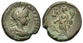 Severus Alexander (222-223). Alexandria, Egypt. BI Tetradrachm. Laureate, draped and cuirassed bust right. R/ Tyche standing left, holding rudder and ...