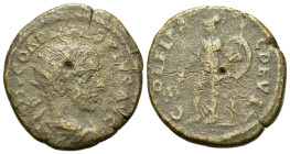 Gordian III (238-244). Thrace, Deultum. Æ (21,8mm, 5.7g). Radiate, draped, and cuirassed bust r. R/ Minerva standing l., holding olive-branch and spea...