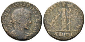 Gordian III (238-444). Cappadocia, Caesarea. Æ (29mm, 17.80g), year 4 (241/2). Laureate, draped and cuirassed bust r. R/ Moesia standing l., holding h...