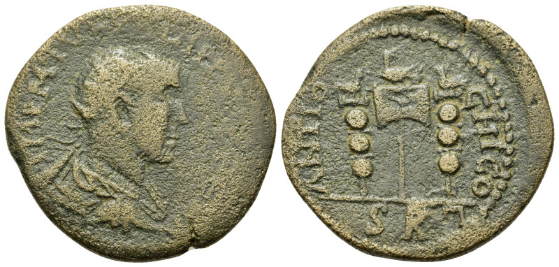 Philip I (244-249). Pisidia, Antioch. Æ (28mm, 10.4g). Radiate, draped, and cuir...