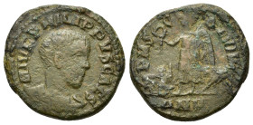 Philip II (Caesar 244-247). Moesia Superior. Viminacium. Æ (23,3mm, 7.3g). Bareheaded, draped and cuirassed bust right. R/ Moesia standing facing, hea...