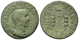 Trajan Decius (249-251). Pisidia, Antioch. Æ (24,4mm, 7.3g). Radiate and cuirassed bust r. R/ Aquila between two signa. RPC IX, 1260.