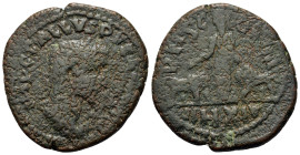 Trebonianus Gallus (251-253). Moesia superior, Viminacium. Æ (26,3mm, 10.4g). Laureate, draped and cuirassed bust r. R/ Moesia standing facing, head l...