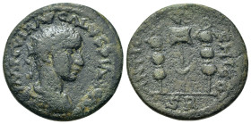 Volusian (251-253). Pisidia, Antioch. Æ (22,3mm, 6.7g). Radiate, draped and cuirassed bust r. R/ Aquila between two signa. SNG France 1303.