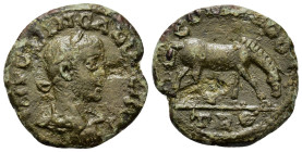 Gallienus (253-268). Troas, Alexandria. Æ (20mm, 4.5g). Laureate, draped and cuirassed bust r. R/ Horse grazing r. Bellinger A451; SNG Copenhagen 204;...