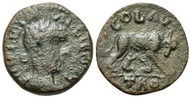 Gallienus (253-268). Troas, Alexandria. Æ (19,3mm, 4.85g). Draped, cuirassed and laureate bust r. R/ She-wolf standing r., suckling the twins Romulus ...
