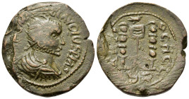 Claudius II (268-270). Pisidia, Antioch. Æ (25,2mm, 12,75g). Radiate, draped, and cuirassed bust r. R/ Aquila between two signa . Cf. SNG France 1337....