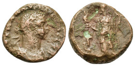 Aurelian (270-275). Egypt, Alexandria. Æ Tetradrachm (20mm, 7.7g). Laureate, draped and cuirassed bust r. R/ Alexandria standing front, head l., weari...