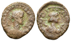 Aurelian, with Vabalathus (270-275). Egypt, Alexandria. Æ Tetradrachm (20,5mm, 7.5g). Laureate, draped and cuirassed bust of Aurelian r. R/ Laureate, ...