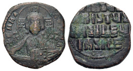 Anonymous, time of Basil II and Constantine VIII, c. 1020-1028. Æ 40 Nummi (27,7mm, 12g). Uncertain mint. Facing bust of Christ Pantokrator. R/ Legend...