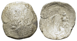 Alexius I Comnenus (1081-1118). BI Aspron Trachy (22mm, 3.50g). Philippopolis (?). Christ Pantokrator enthroned facing. R/ Alexius standing facing, ho...
