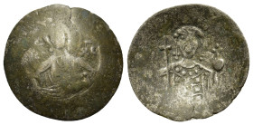 John II (1118-1143). BI Aspron Trachy (27mm, 3.70g). Constantinople, 1122-1137. Facing bust of Christ Pantokrator. R/ Crowned facing bust of John, wea...