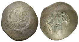 Manuel I Comnenus (1143-1180). Trachy (Billon, 28,5 mm, 3.2g). Constantinople, c. 1167-1183(?). IC - XC Christ Pantokrator enthroned facing; no star t...