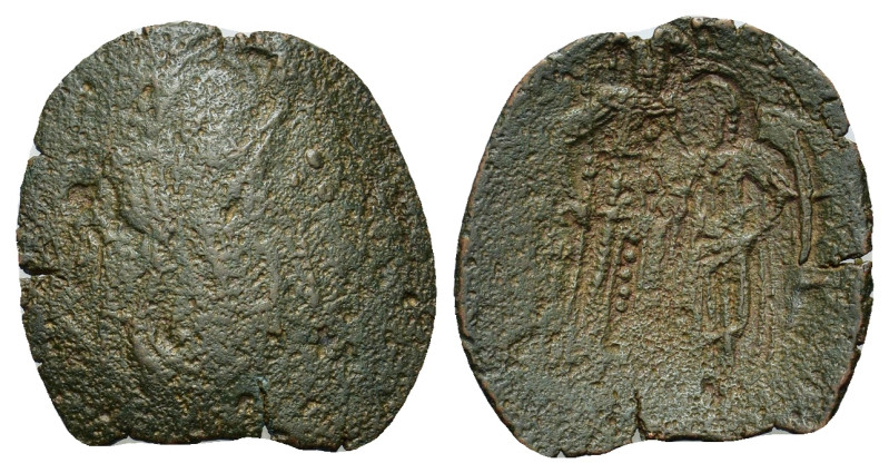 Theodore Comnenus-Ducas (1225-1230). Thessalonica. Æ Trachy (21,2mm, 2g). Christ...