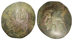 Empire of Thessalonica. Manuel, Comnenus-Ducas (1230-1237). Billon Trachy (24mm, 2.80 g). Type E. Thessalonica mint. Nimbate bust of Christ facing, ho...