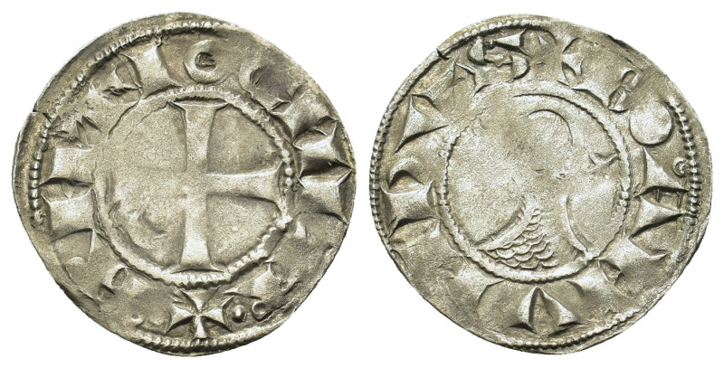 Crusaders. Latin East. Antioch. Bohemond III (1149-1163). Ag coin (0.85). Helmet...