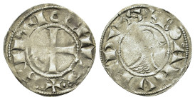 Crusaders. Latin East. Antioch. Bohemond III (1149-1163). Ag coin (0.85). Helmeted head left. R/ ANTIOCHIA; Patent cross. Metcalf 277/280. (18,4mm, 0,...