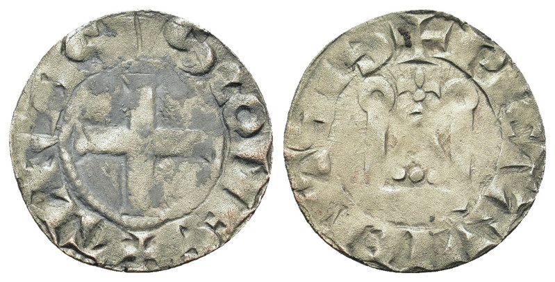 France, Feudal. Poitou (county). Alphonse of France. 1241-1271. AR denier tourno...
