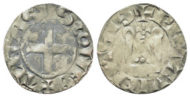 France, Feudal. Poitou (county). Alphonse of France. 1241-1271. AR denier tournois ALFVNSVS COMES, cross R/ + PICTAVIENTSIS, turreted castle surmounte...