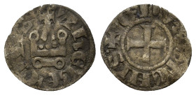 France, Philip VI of Valois AR Denier. Tours, AD 1328-1350. + PhILIPPVS + REX, cross patent R/ + TVRONVS CIVIS, châtel tournaments. Roberts 2422; cf. ...