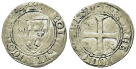 France, Kingdom. Charles VI 'le Bien-Aimé/le Fol' (the Well-Beloved/the Mad) AR Blanc dit Guénar. Paris mint, 1385-1417. ✠ KAROLVS : FRAИCORV : REX, c...
