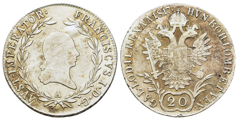Austria. Francis I of Austria (1804-1835). AR 20 Kreuzer 1817. (27,5mm, 6.3g).