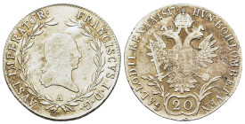 Austria. Francis I of Austria (1804-1835). AR 20 Kreuzer 1817. (27,5mm, 6.3g).