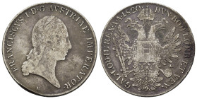 Austria. Franz I (1804-1835). Taler (1820-M). Milan. (41,6mm, 27g). FRANCISCVS I D G AVSTRIAE IMPERATOR.Laureate head right. R/ HVN BOH LOMB ET VEN GA...