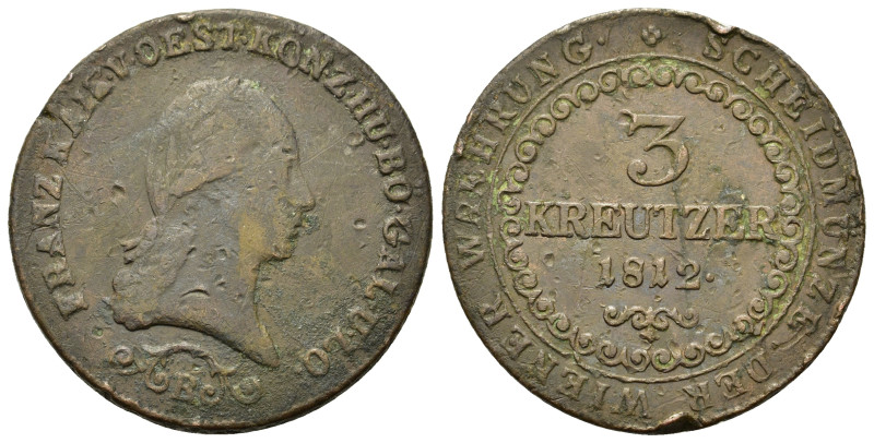 Austria. Francis I of Austria (1804-1835). Æ 3 Kreuzer 1812. (32mm, 12,3g).