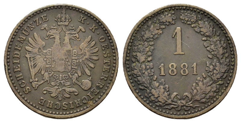Austria. Francis Joseph I (1848-1916). Æ 1 Kreuzer 1881. (19mm, 3,3g).