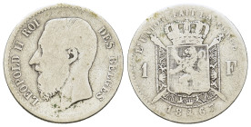 Belgium. Leopold II (1865-1909). AR 1 Francs 1867. (23,3mm, 4,6g).
