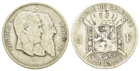 Belgium. Leopold II (1865-1909). AR 1 Francs 1830 - 1880. (23,2mm, 4,7g).