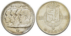 Belgium. Baudouin I (1948 - 1993). AR 100 francs 1951. (33mm, 17,7g).