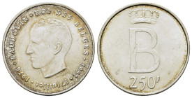 Belgium. Baudouin I (1948 - 1993). AR 250 Francs 1976. (36,9mm, 25g).