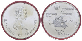 Canada. Elizabeth II (1952- 2022). AR 5 Dollars 1973. (37,5mm, 30g).