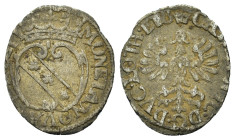 France, Lorraine. Charles III (1545-1608). BI Demi-gros (Nancy) Arms R/ Crowned eagle. (15,4mm, 0.73g)