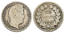 France. Louis Philippe I (1830-1848). AR 50 Cent 1846. (18mm, 2,4g).